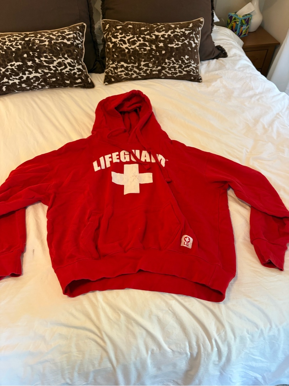 Red lifeguard sweatshirt